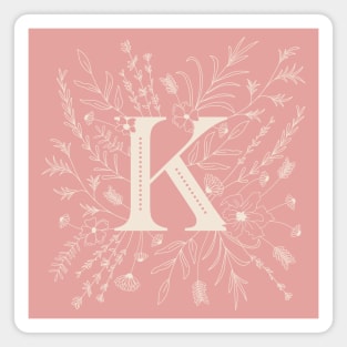 Botanical Letter K (Hibiscus Pink) Magnet